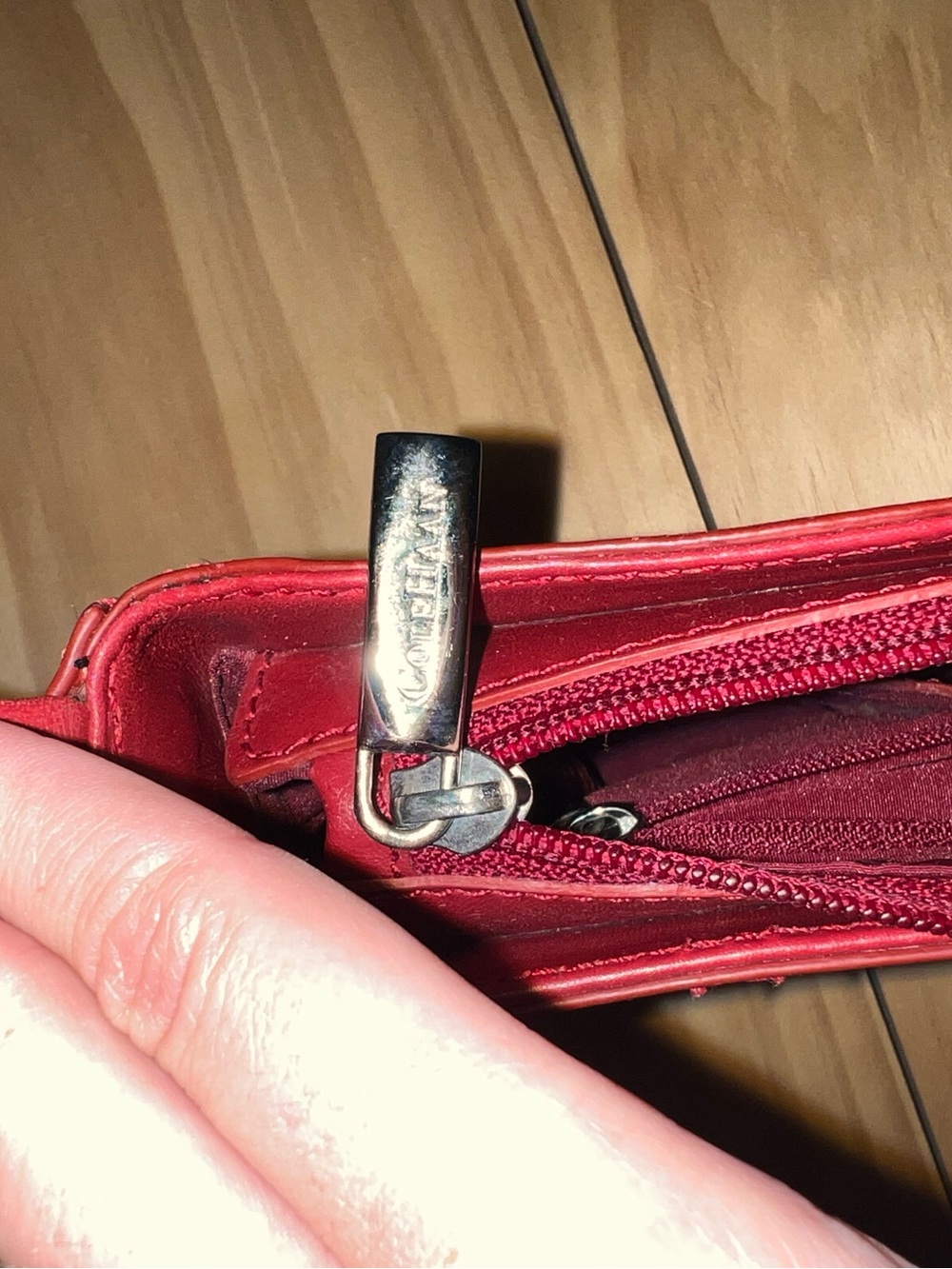 Cole Haan Crimson Leather Shoulder Bag - Picture 3 of 7